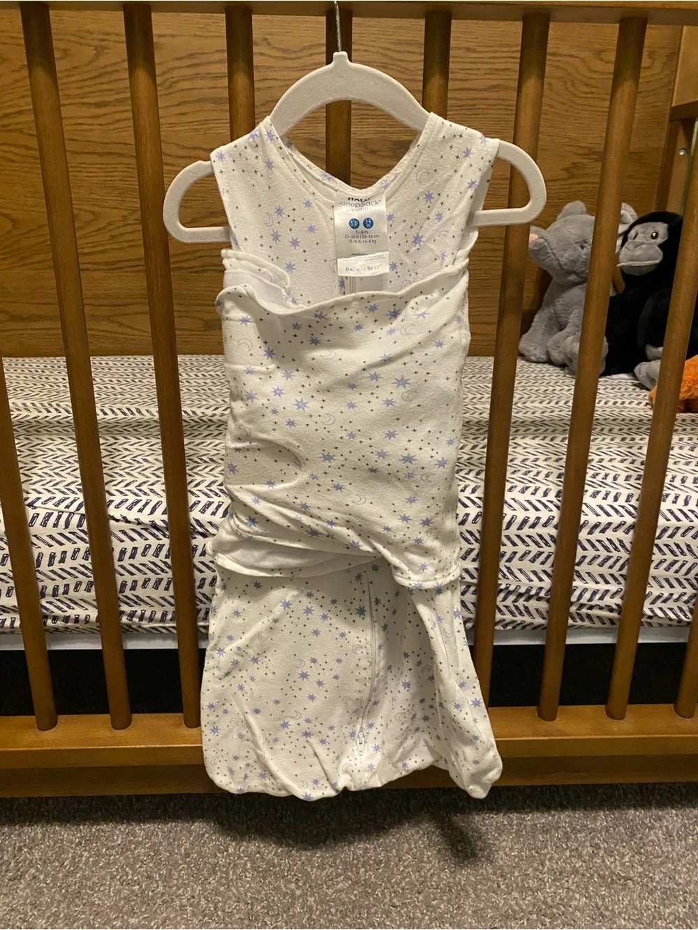Halo White and Light Blue SleepSack Swaddle